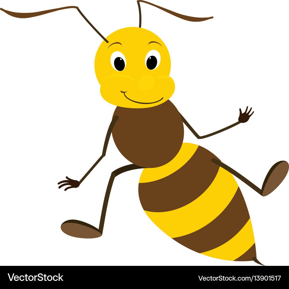 Smiling Bee Character Vector Image