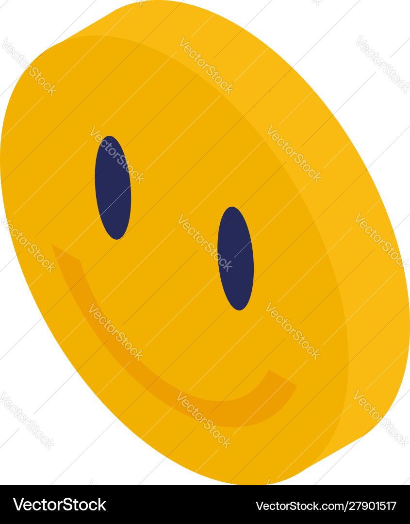 Smiling Emoji Icon - Isometric Style Vector Image