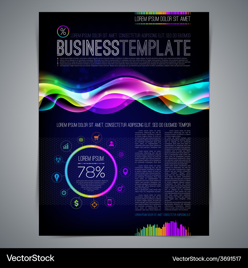 Template page design with colorful abstract shape vector image