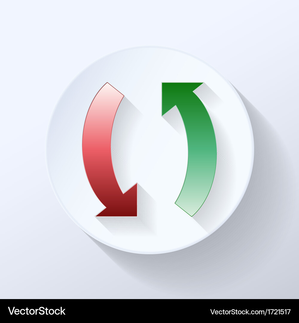 Two arrows depicting clockwise icon Royalty Free Vector