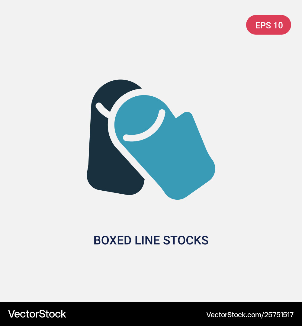 Two color boxed line stocks icon from user Two color boxed line stocks icon from user vector image