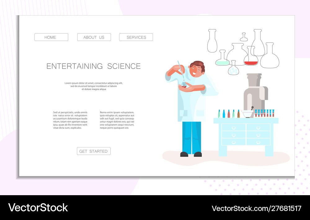 Web page for entertaining science Vector Image
