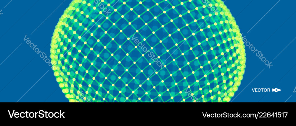 Wireframe object with lines and dots abstract 3d Wireframe object with lines and dots abstract 3d vector image