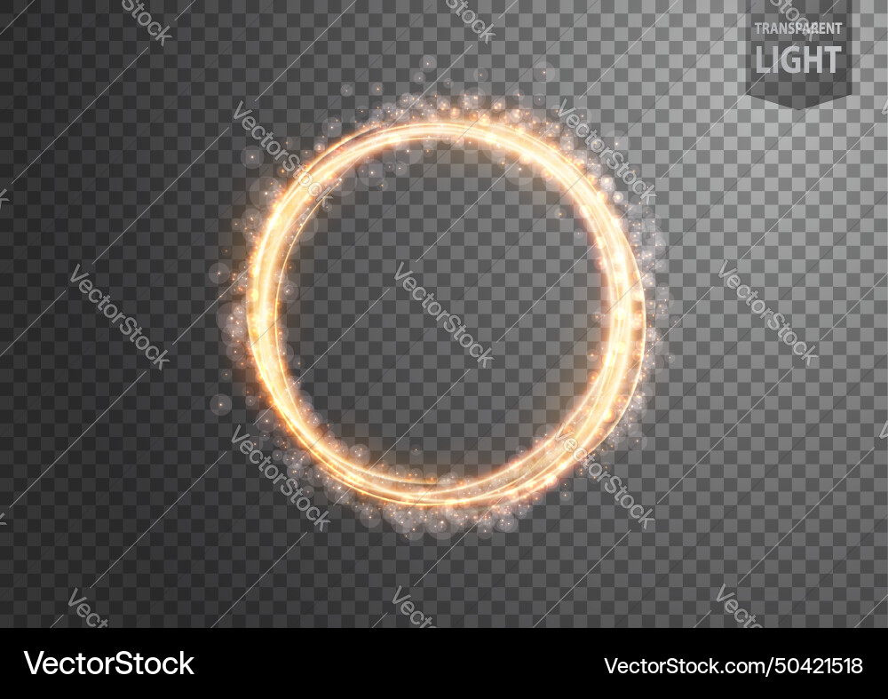 Abstract gold wavy line of light vector image