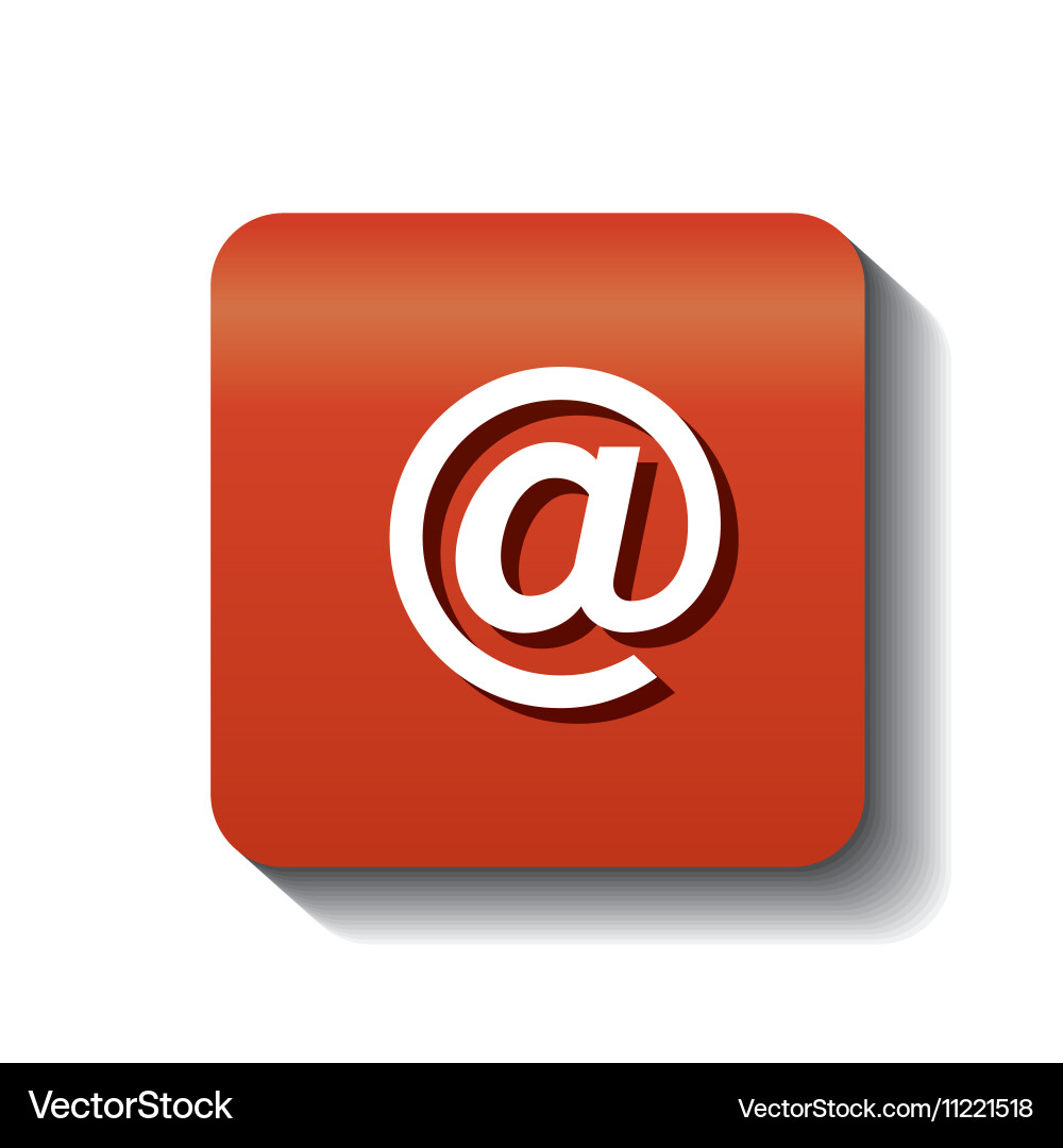 Arroba symbol web button isolated icon vector image