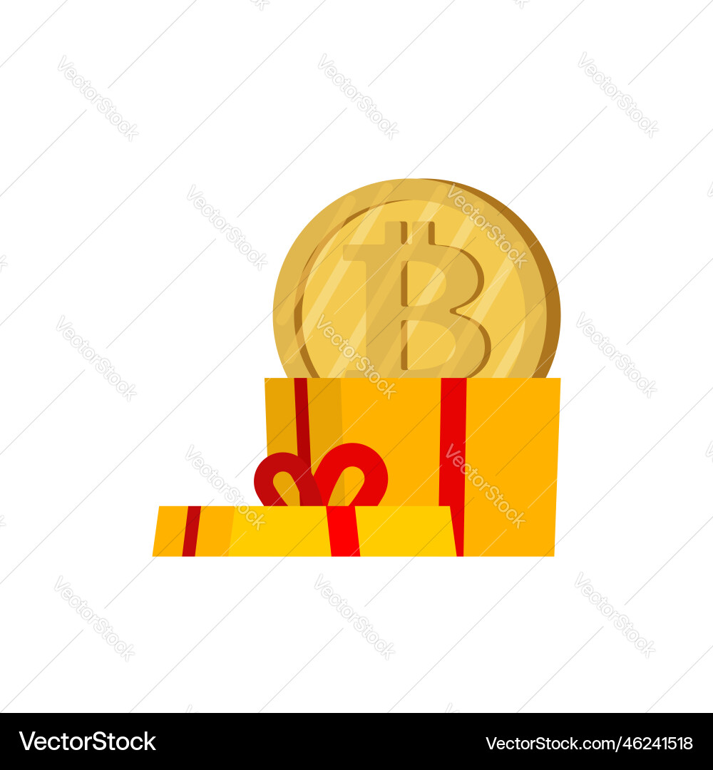 Bitcoin gift box and cryptocurrency digital – Royalty-Free Vector |  VectorStock