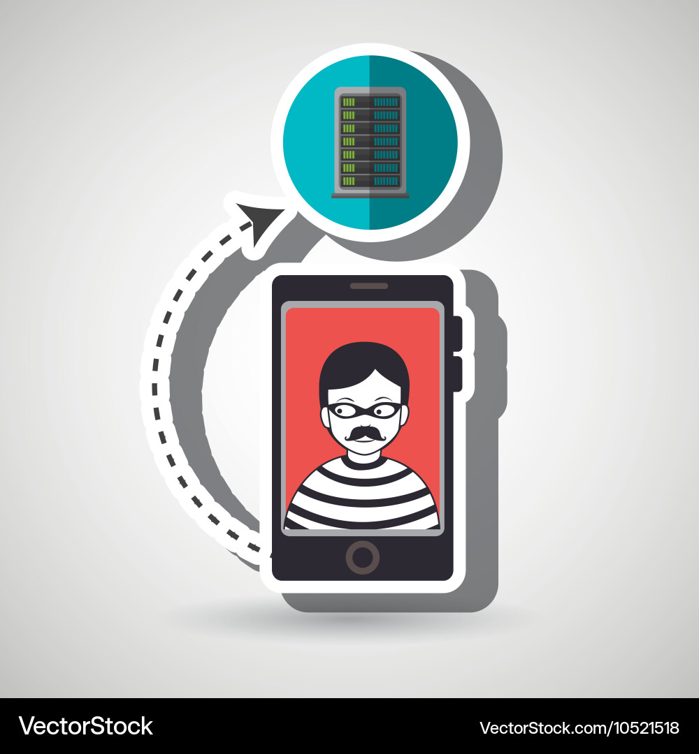 Cellphone hacker app icons vector image