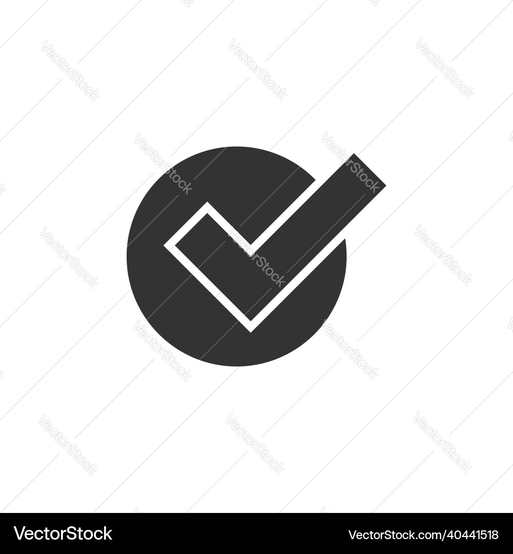 Check mark sign icon in flat style confirm button Check mark sign icon in flat style confirm button vector image