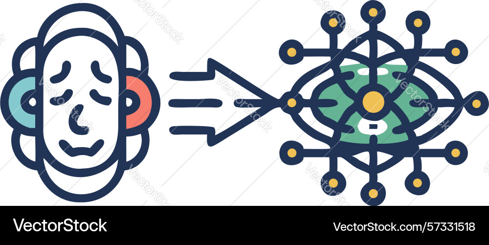 Conceptual icon for ai data analysis vector image