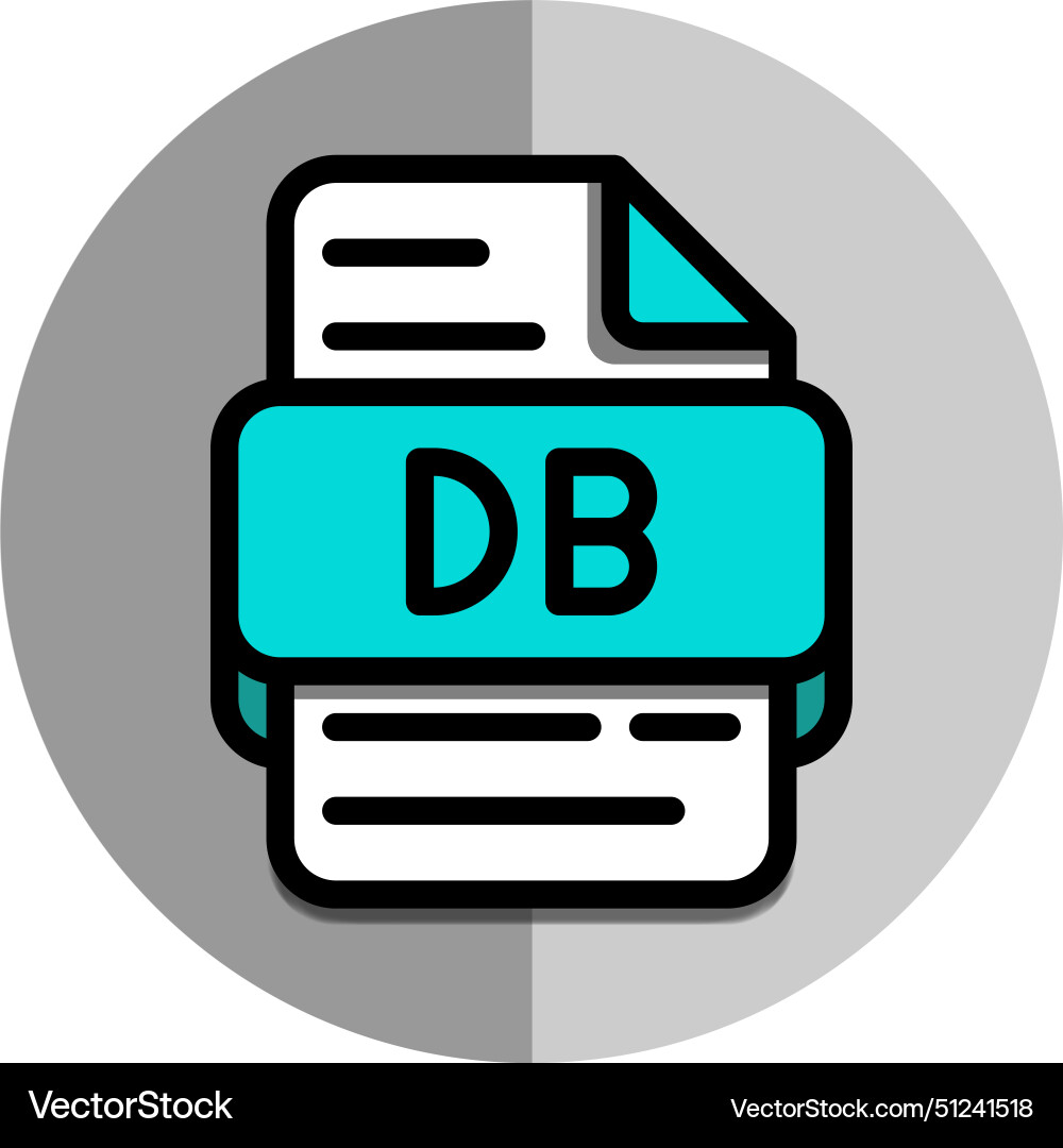 Db file type icons document files format symbol Db file type icons document files format symbol vector image
