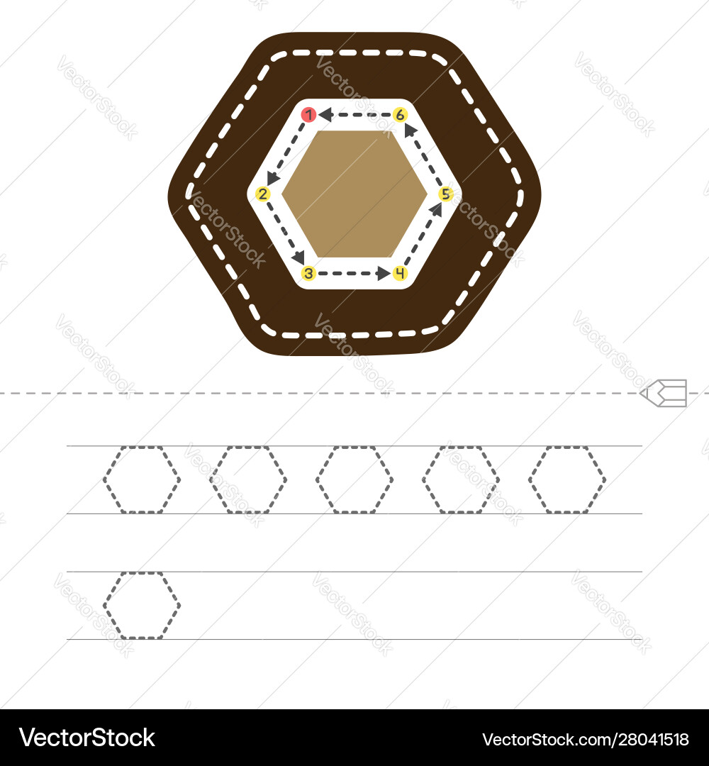 Draw a hexagon Draw a hexagon vector image
