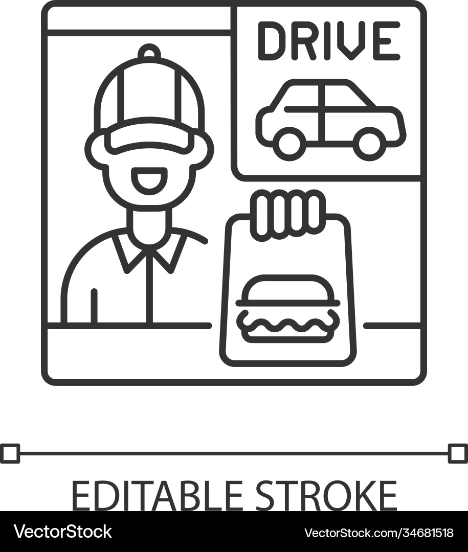 Drive through window linear icon Vector Image