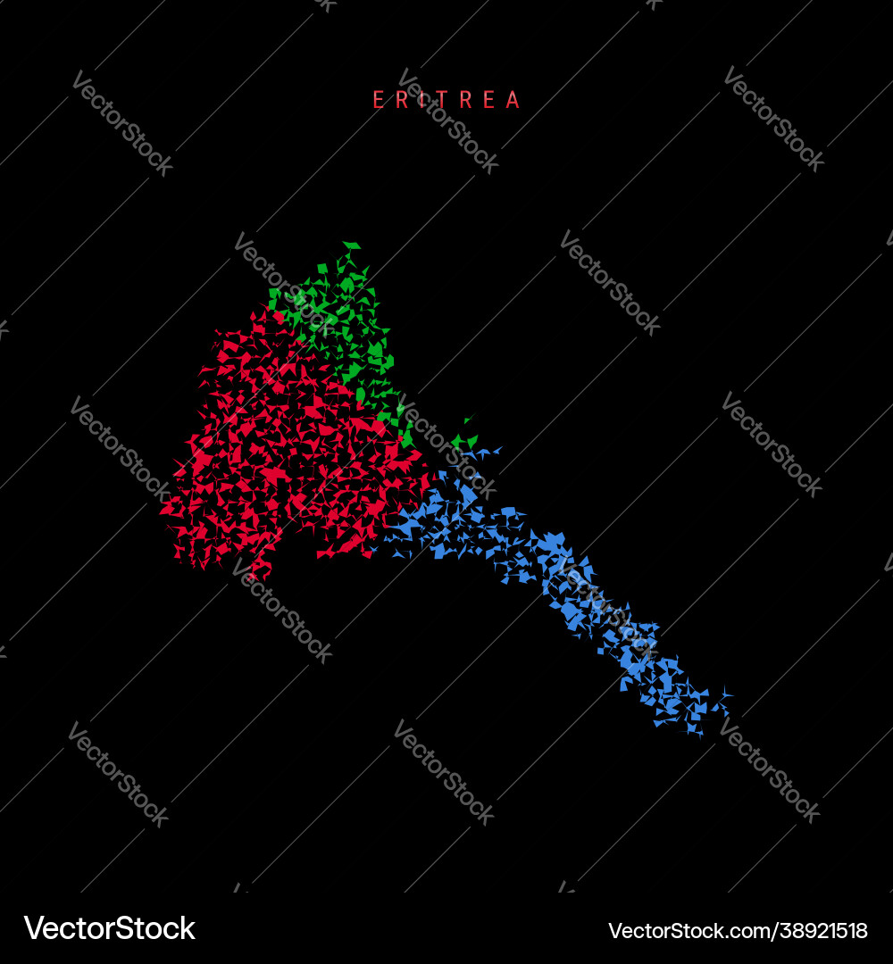 Eritrea flag map chaotic particles pattern Eritrea flag map chaotic particles pattern vector image