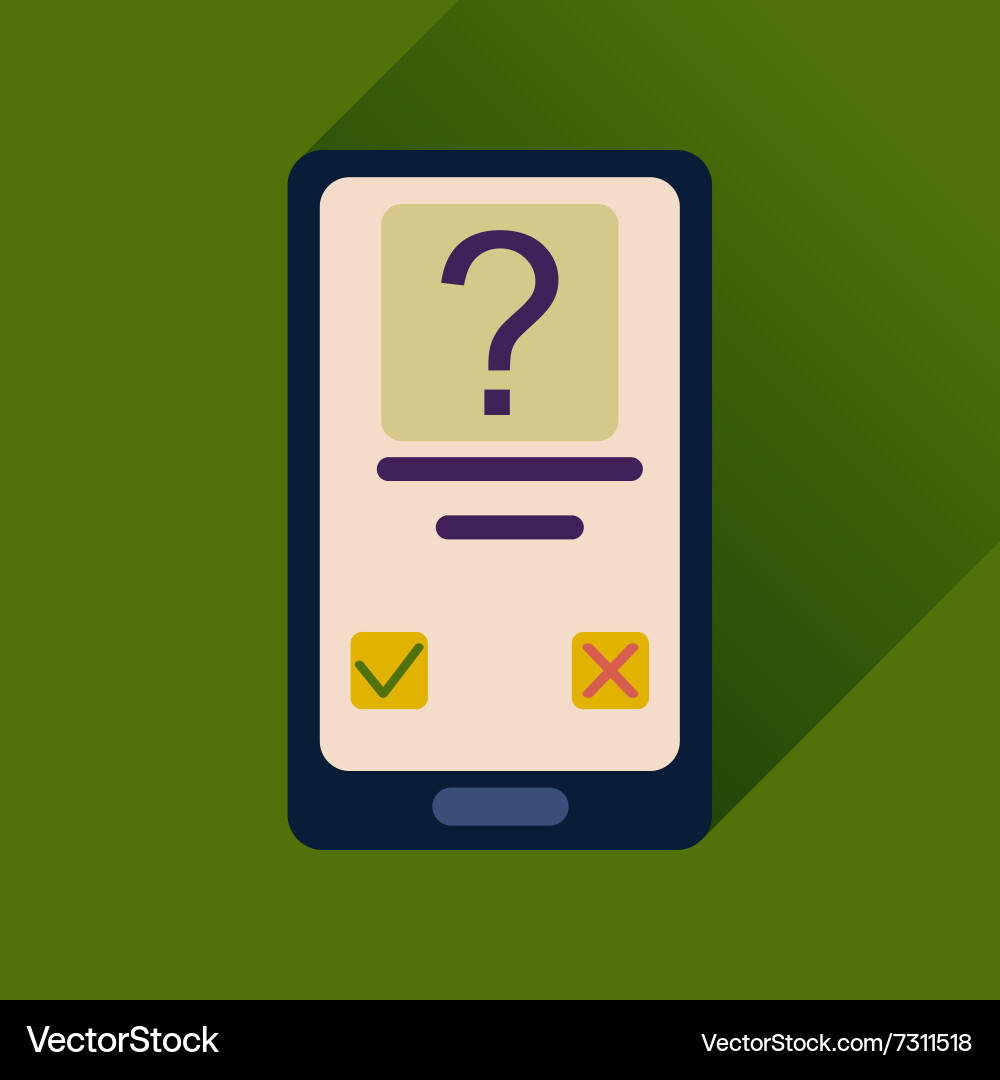 Flat web icon with long shadow mobile applications vector image