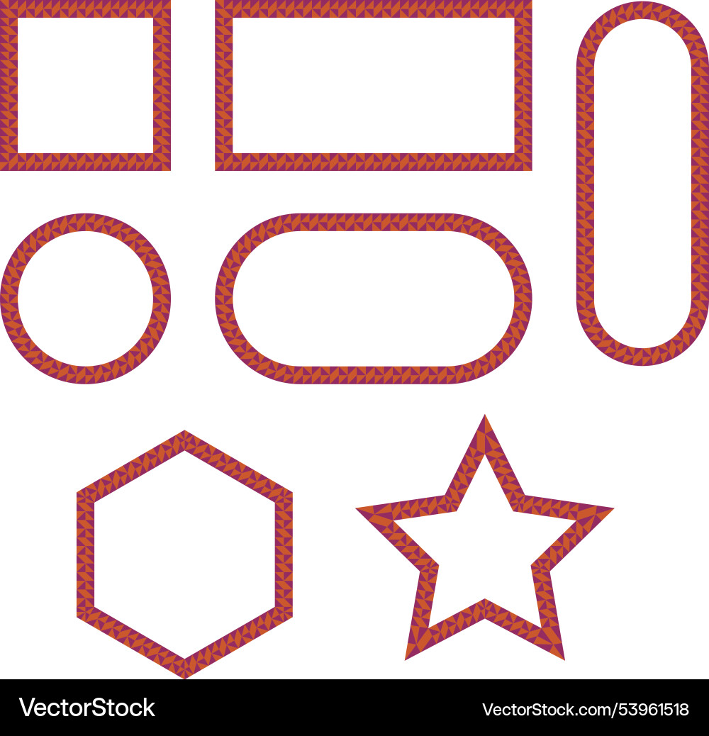 Geometric frames collection square rectangular Geometric frames collection square rectangular vector image