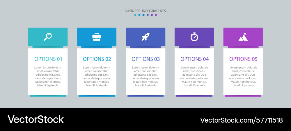 Horizontal progress bar featuring 5 arrow-shaped Vector Image