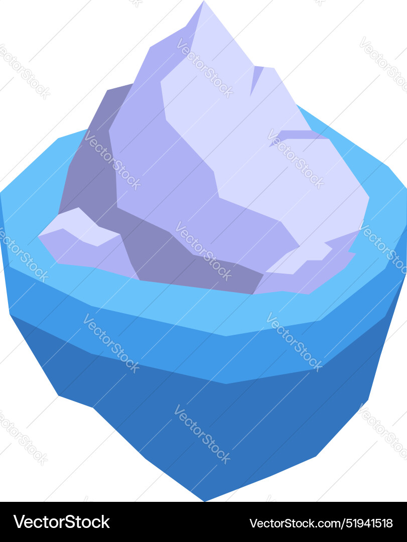 Large iceberg floating in ocean showing only tip Large iceberg floating in ocean showing only tip vector image
