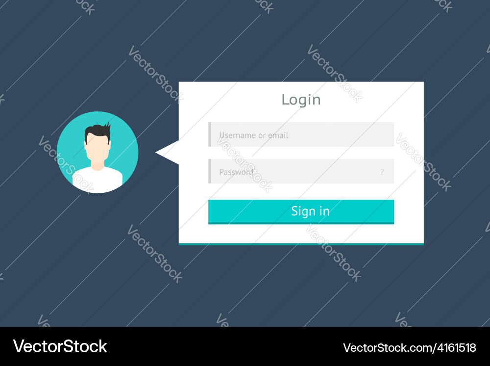 Login form Royalty Free Vector Image - VectorStock