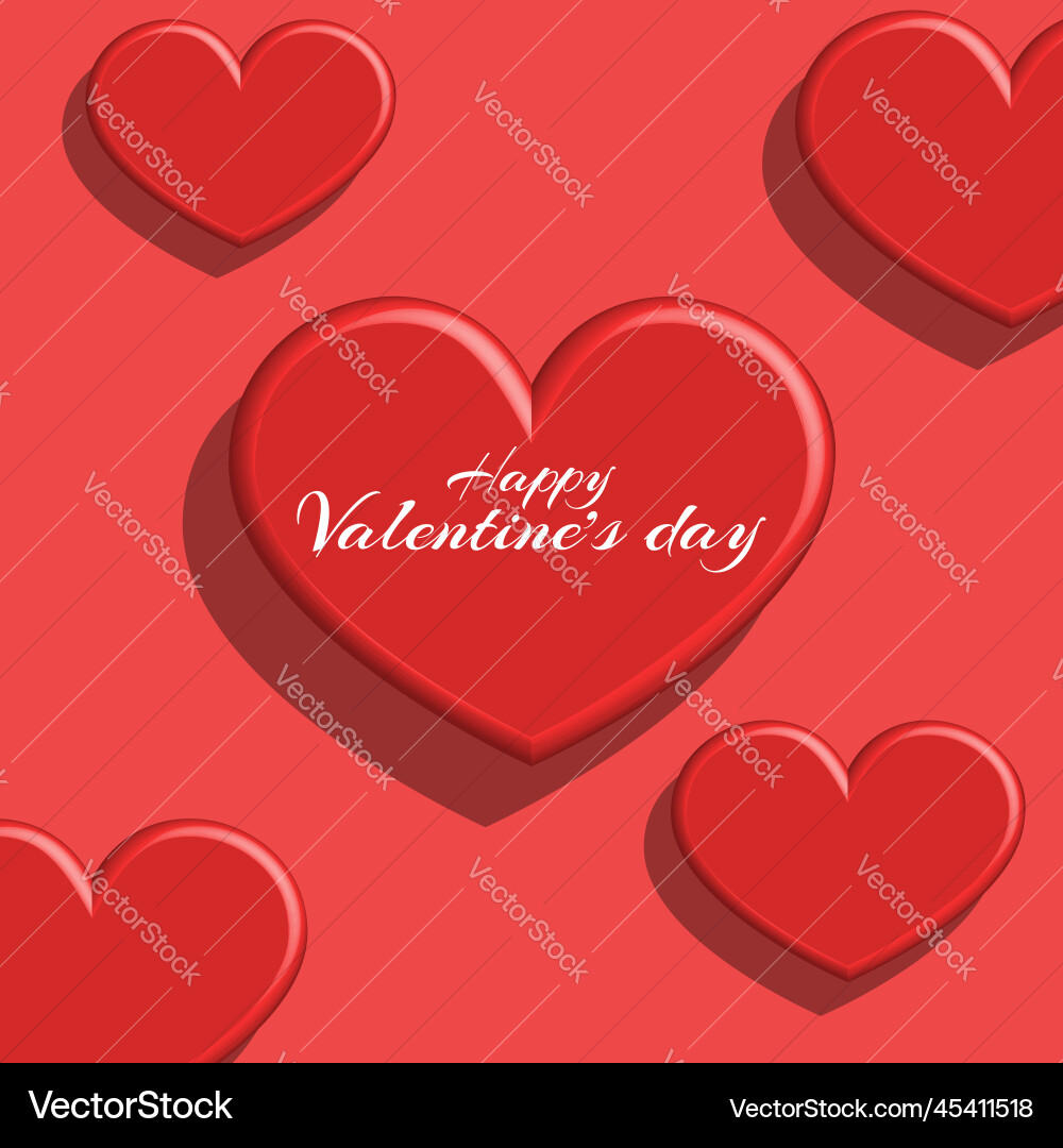 Many 3d heart random pattern with happy Many 3d heart random pattern with happy vector image