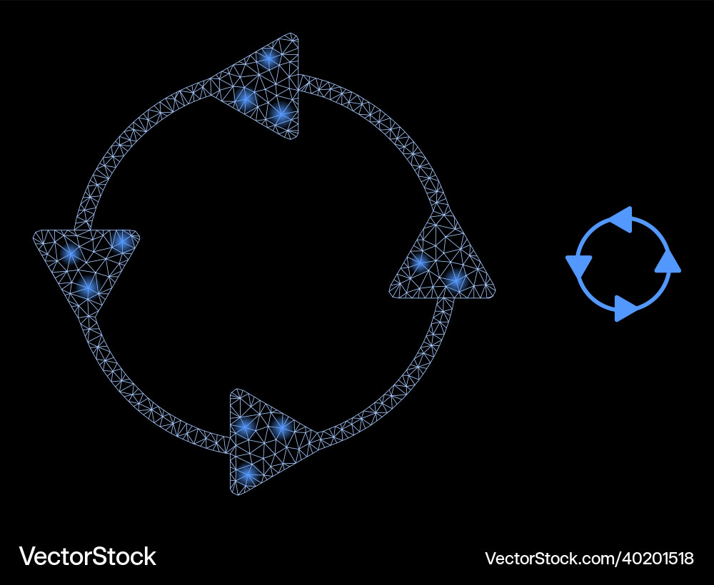 Mesh net ccw circulation arrows with light Mesh net ccw circulation arrows with light vector image