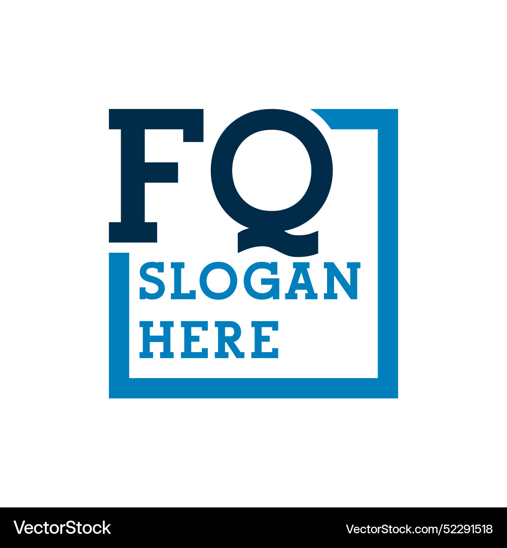 Minimal initials logo letters f and q fq initial Vector Image