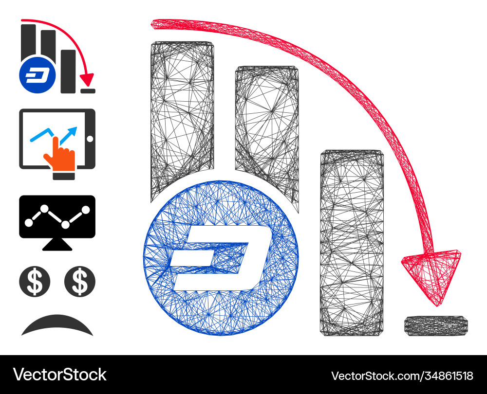 Net dashcoin falling acceleration chart Net dashcoin falling acceleration chart vector image