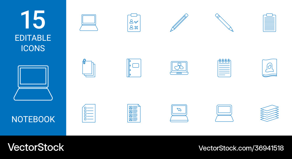 Notebook icons Vector Image