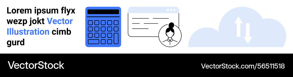 Online calculation user profile and cloud Online calculation user profile and cloud vector image