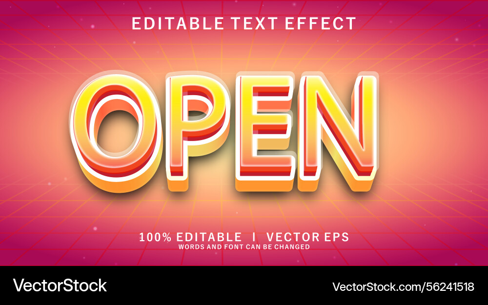 Open text effect with modern style design Open text effect with modern style design vector image