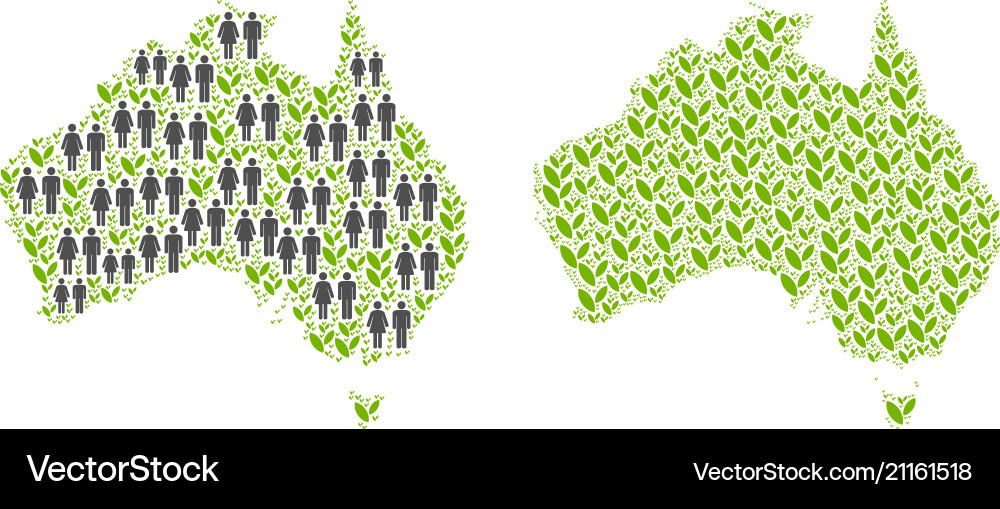 Population and agriculture australia map Population and agriculture australia map vector image
