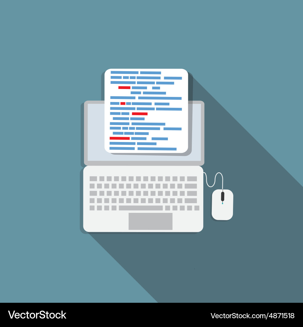 Programming coding concept flat background vector image