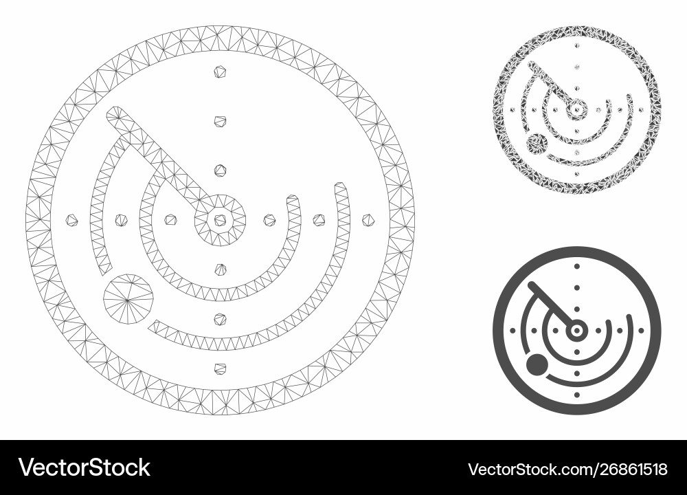 Radar mesh network model and triangle Radar mesh network model and triangle Vector Image
