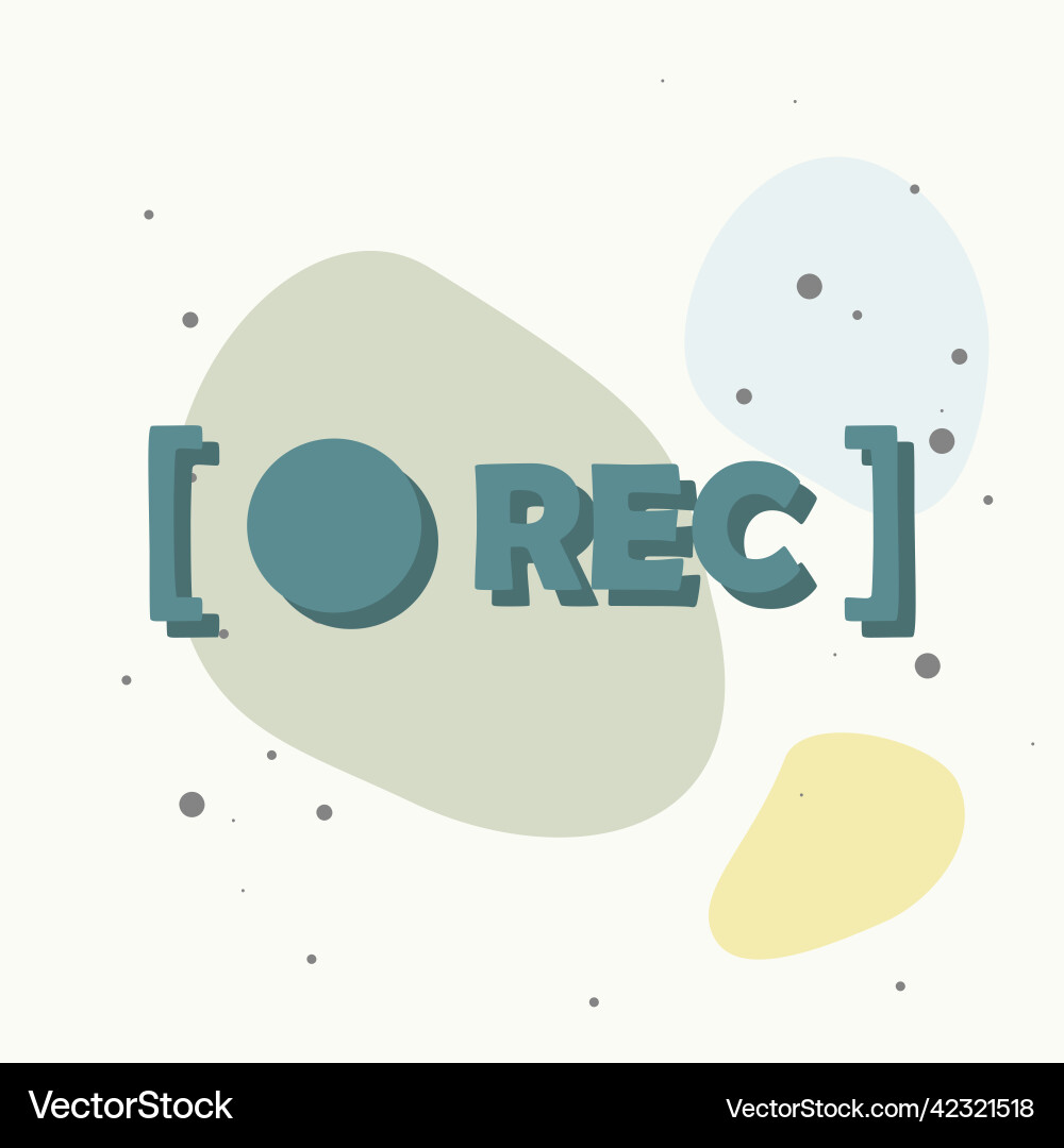 Rec icon on multicolored background Rec icon on multicolored background vector image