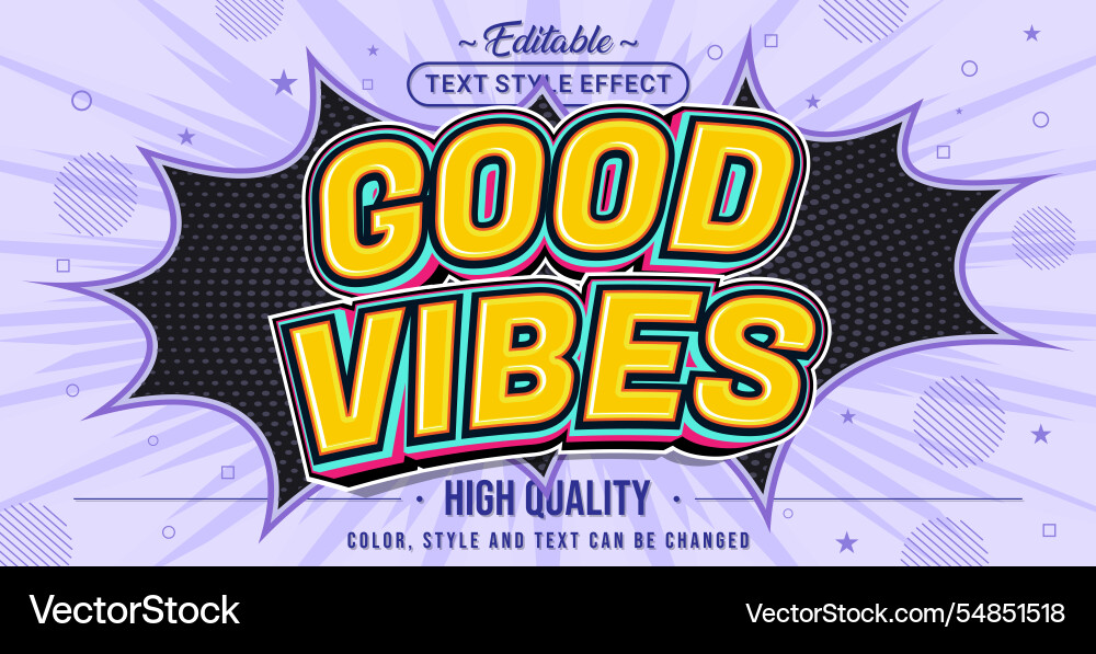 Retro Good Vibes Text Style vector image