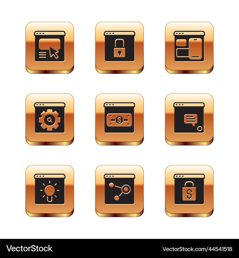 Set ui or ux design browser window online Set ui or ux design browser window online vector image
