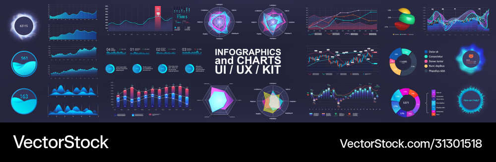 Ui interface and intelligent infographic vector image