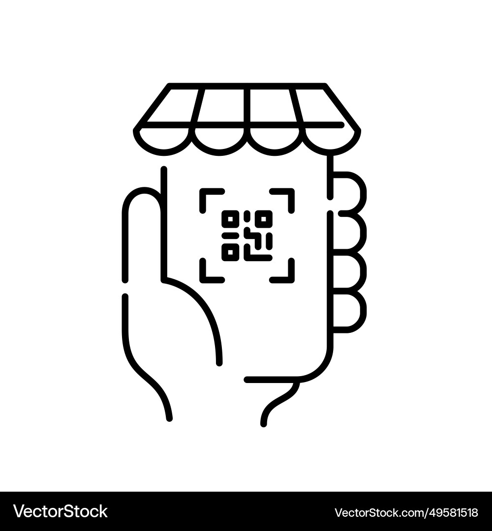 Using qr code to access online shopping app pixel Using qr code to access online shopping app pixel vector image