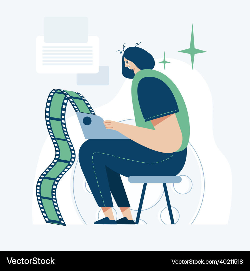 Video Editor Working with Clips vector image