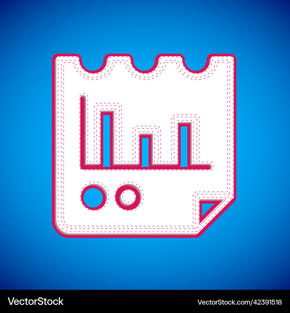 White document with graph chart icon isolated vector image