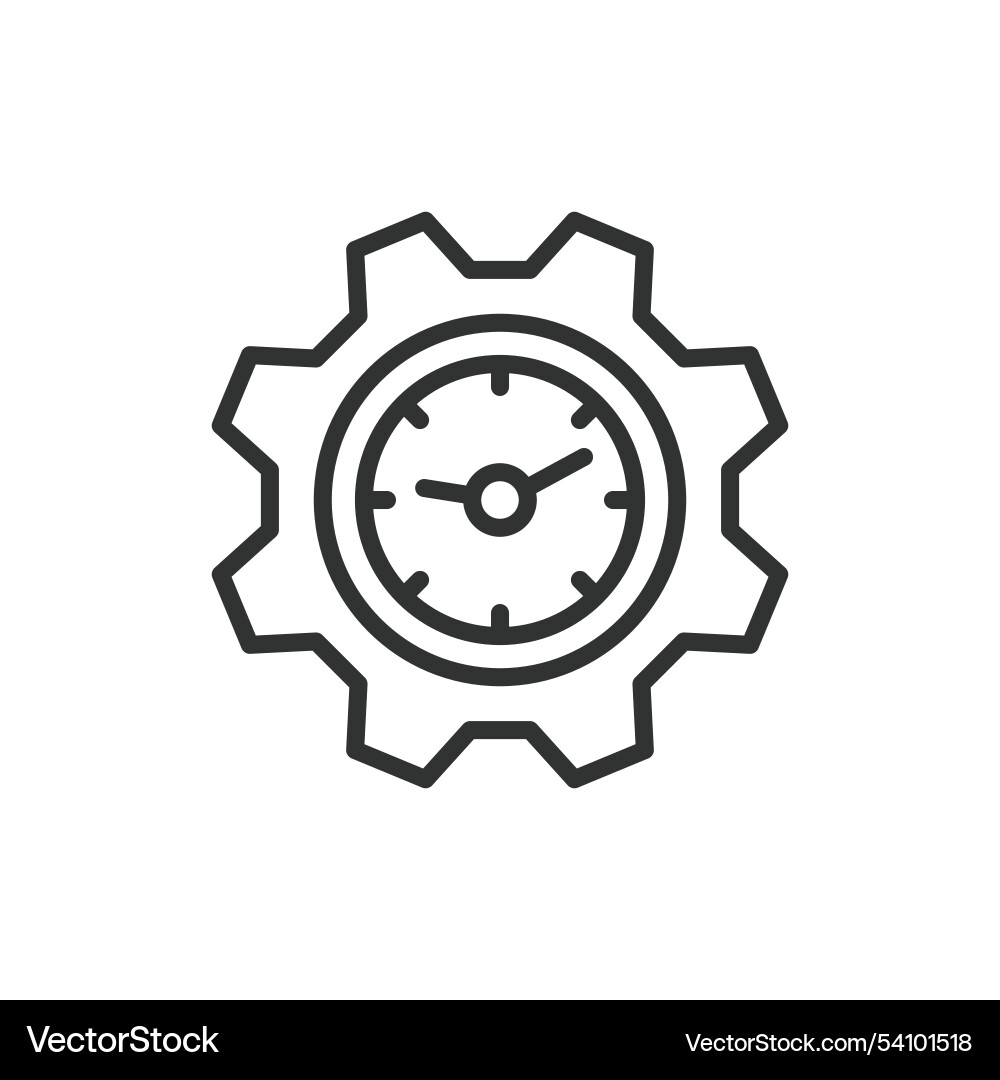 Work time in line design clock Work time in line design clock vector image