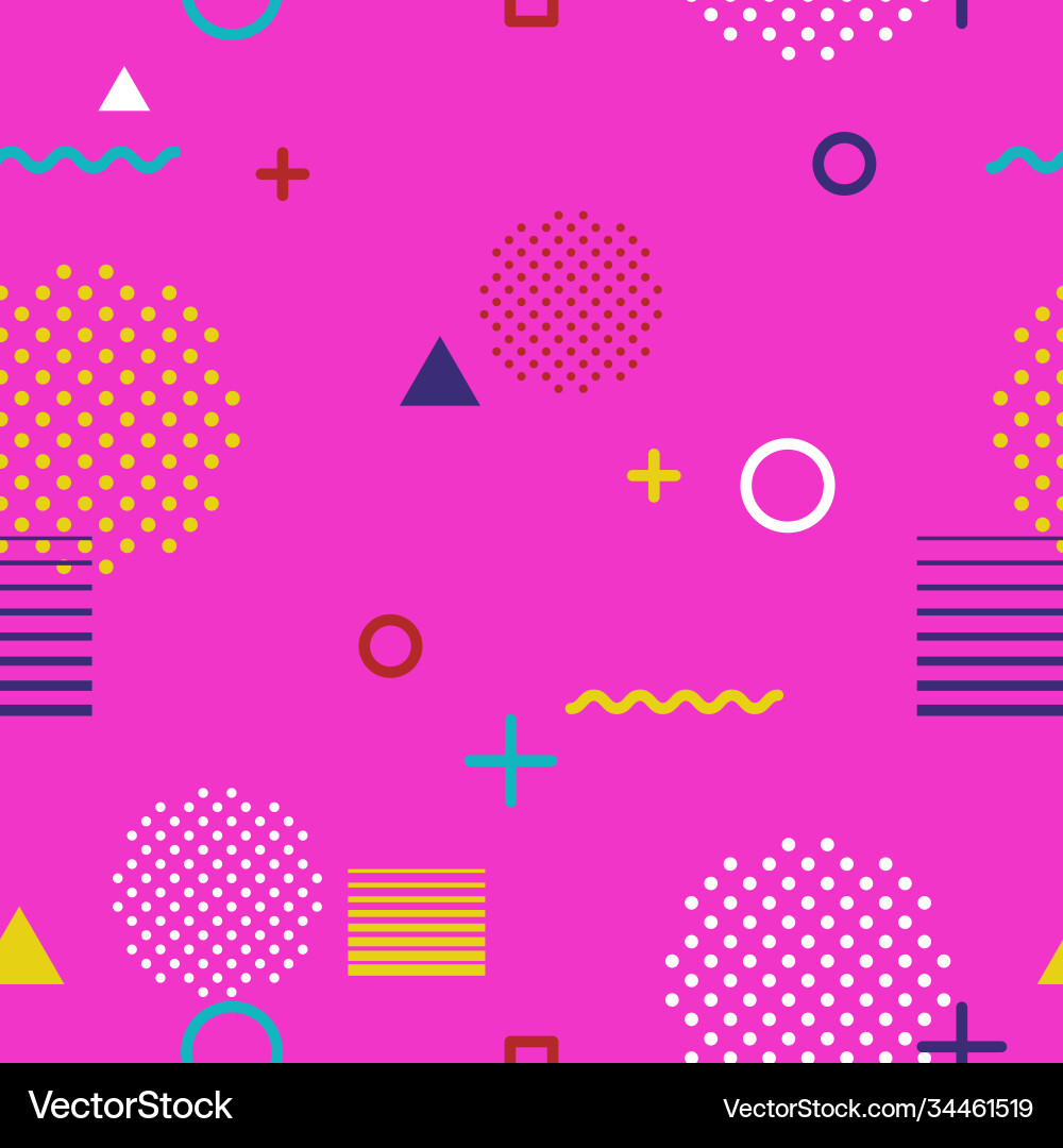 Abstract geometric seamless pattern in memphis Abstract geometric seamless pattern in memphis vector image
