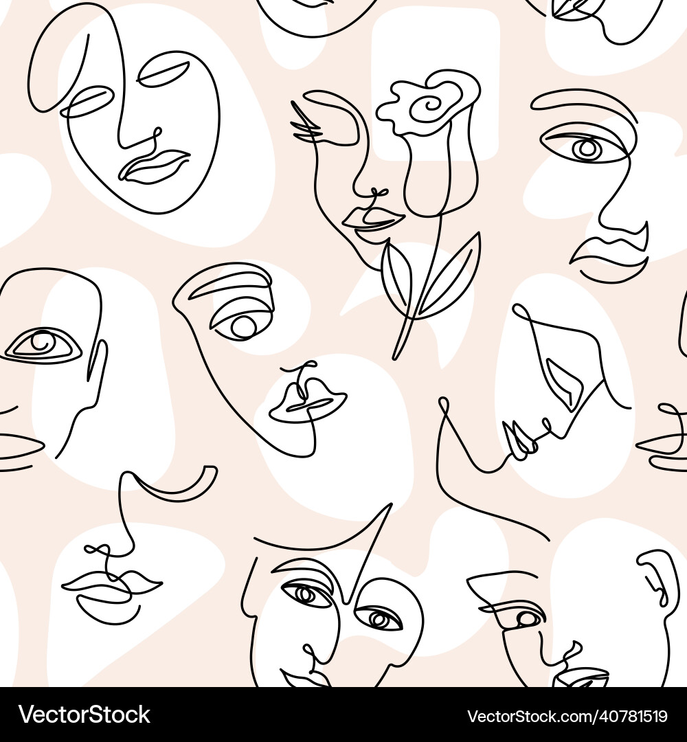 Abstract Line Face Pattern - Boho vector image