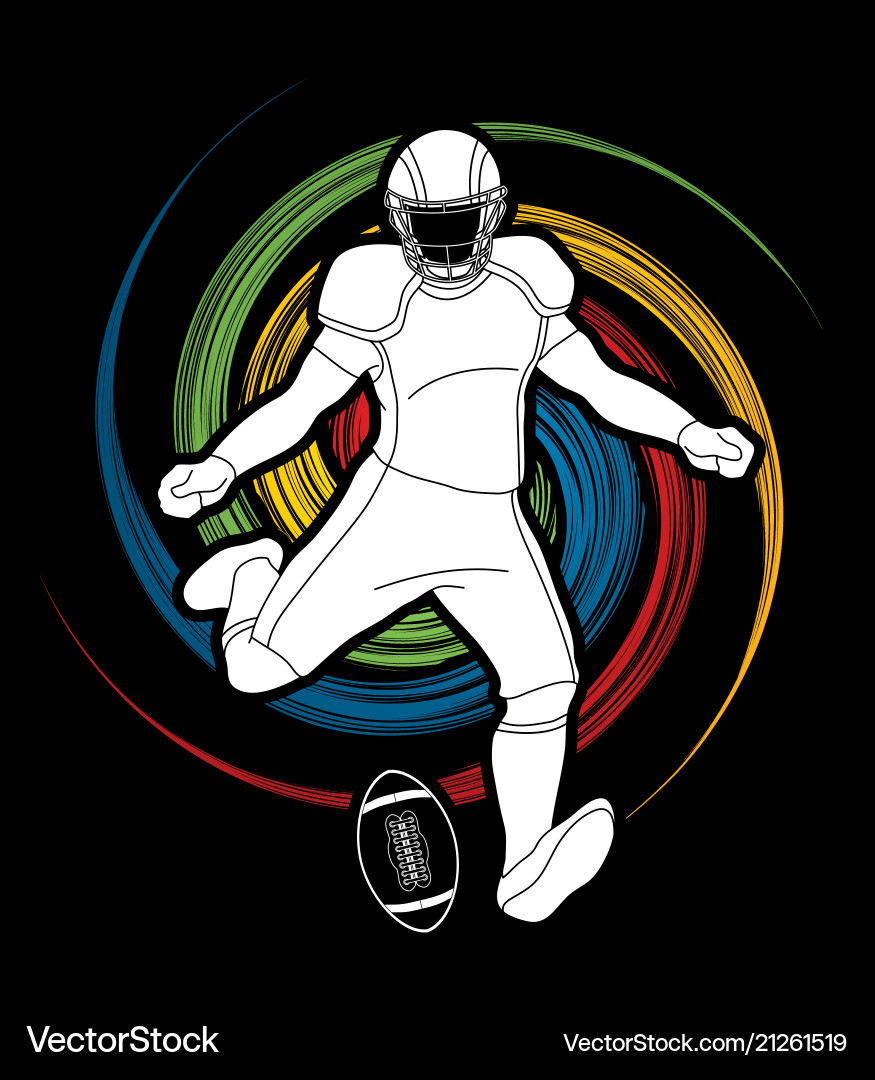American Football Player Action Sport Konzept American Football Player Action Sport Konzept vektorbild