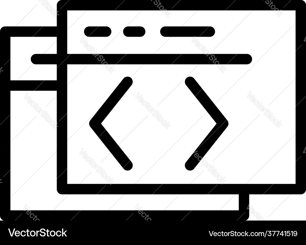 Api write code icon outline style Vector Image