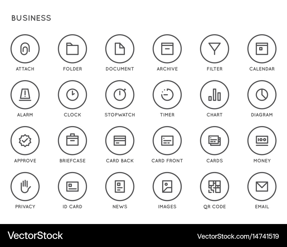 Business user interface ui icon set high quality vector image