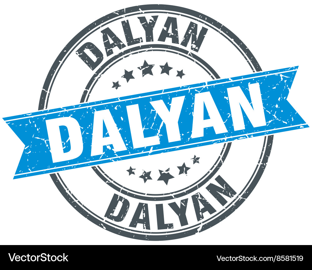 Dalyan blue round grunge vintage ribbon stamp Vector Image