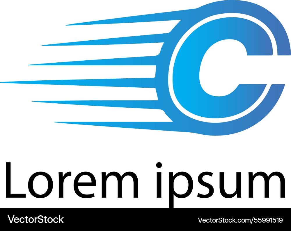 Dynamic C Speed Logo Vector Image