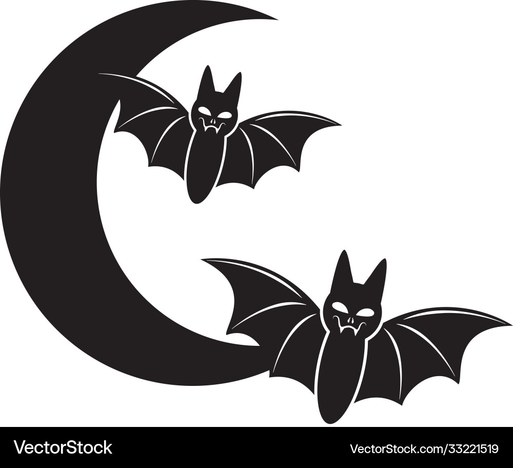 Happy halloween fliegen Fledermaus und Halbmond Nacht Happy halloween fliegen Fledermaus und Halbmond Nacht vektorbild