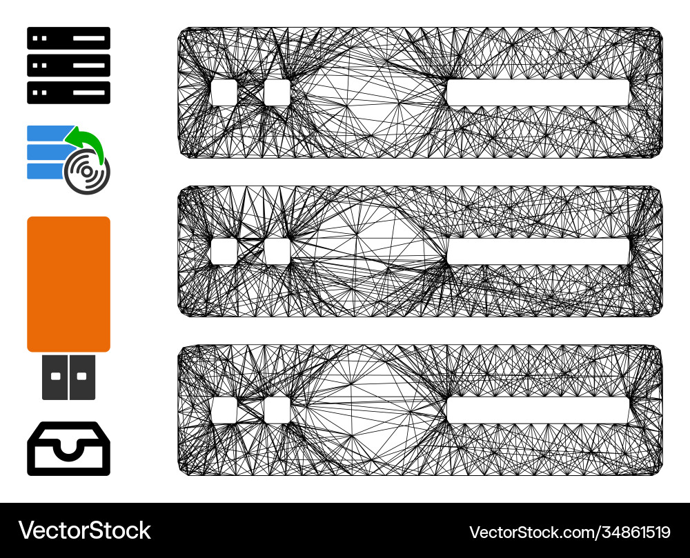 Hatched data storage mesh Hatched data storage mesh vector image