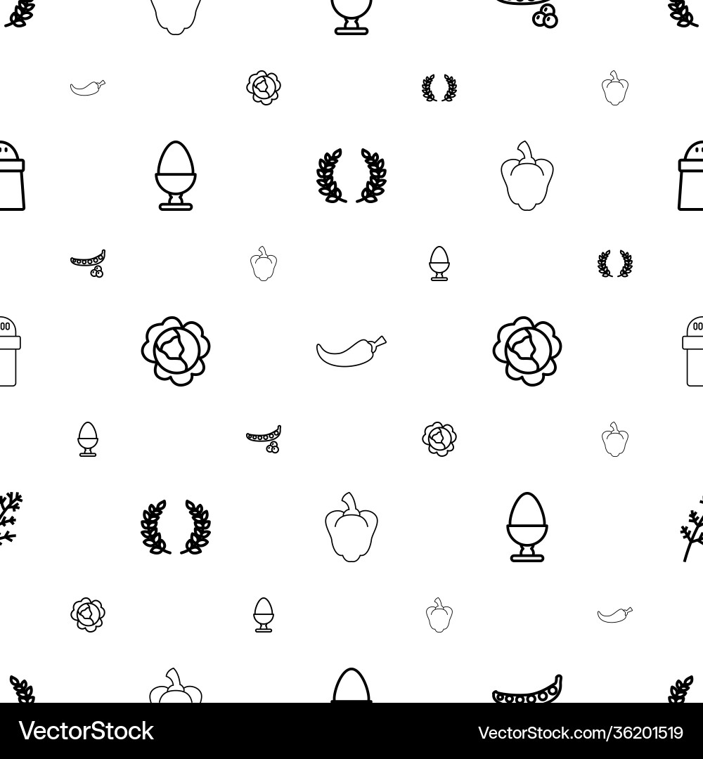 Ingredient icons pattern seamless white background Vector Image